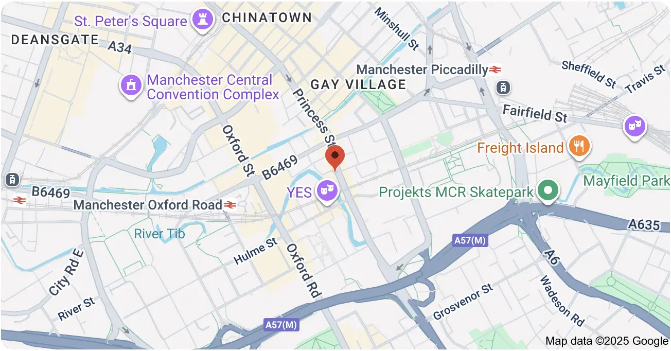 Map of 86 Princess St, Manchester